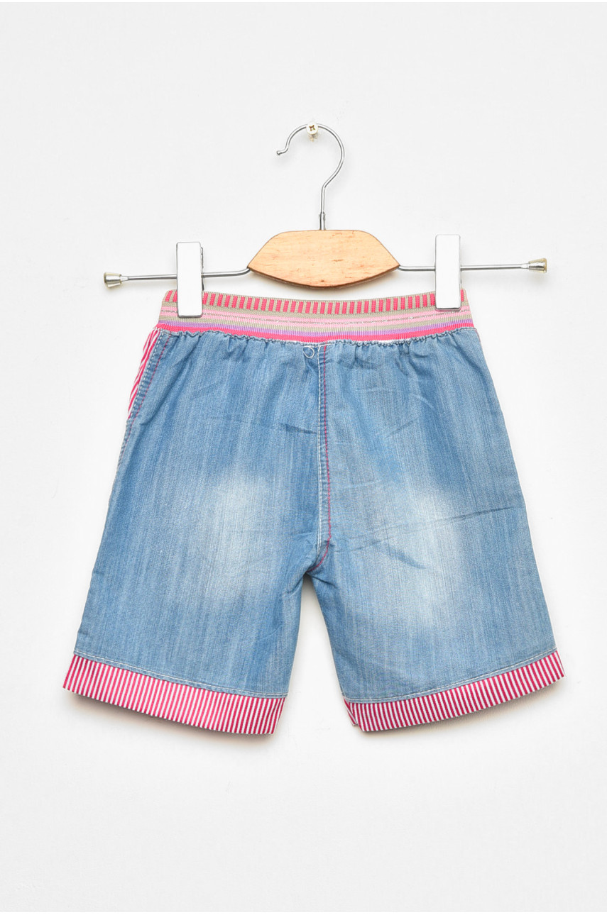 Шорты джинсовые детские для девочки голубого цвета асорти 201319