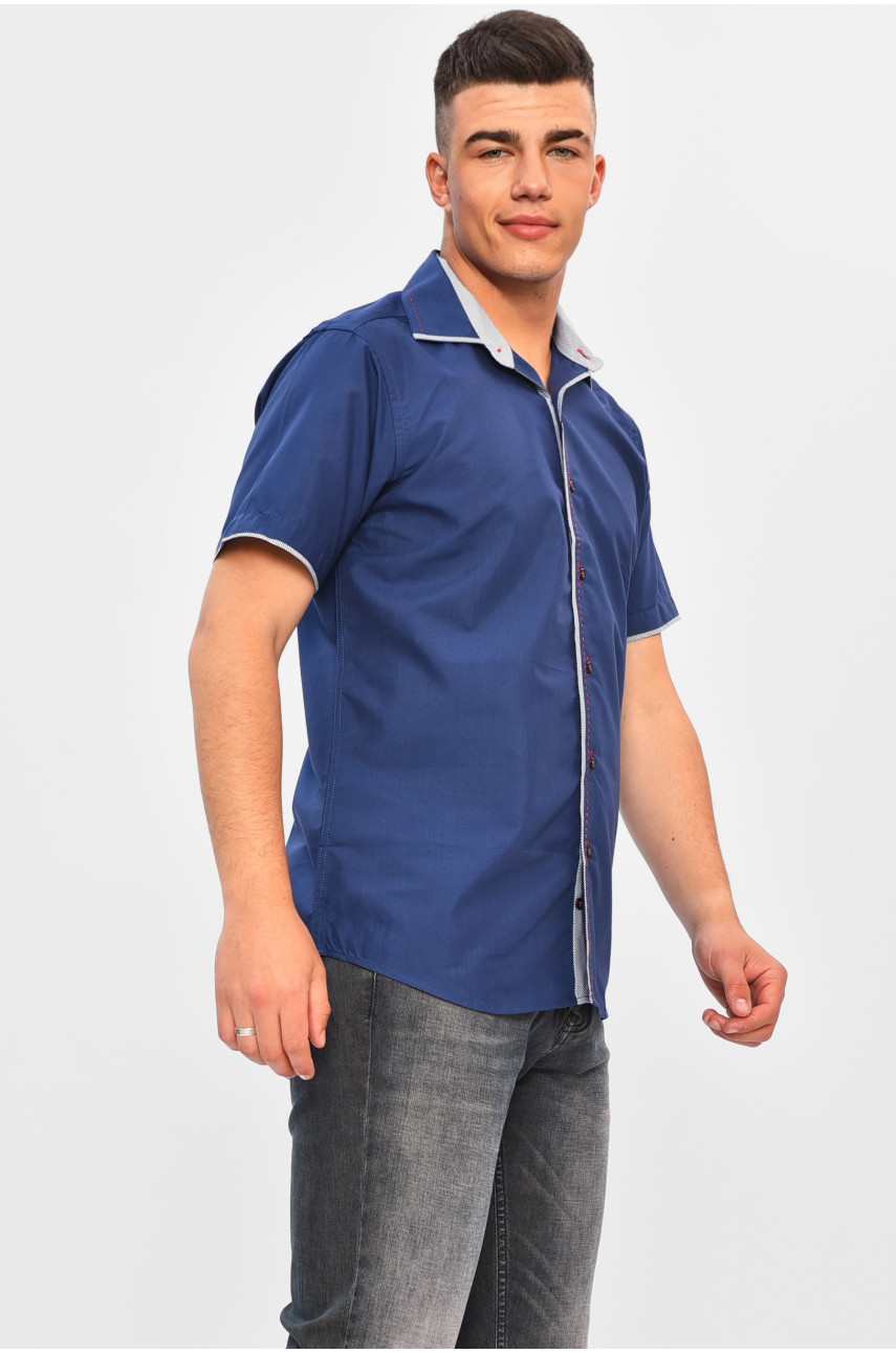 Рубашка мужская однотонная тёмно-синего цвета SKY1310K 201352