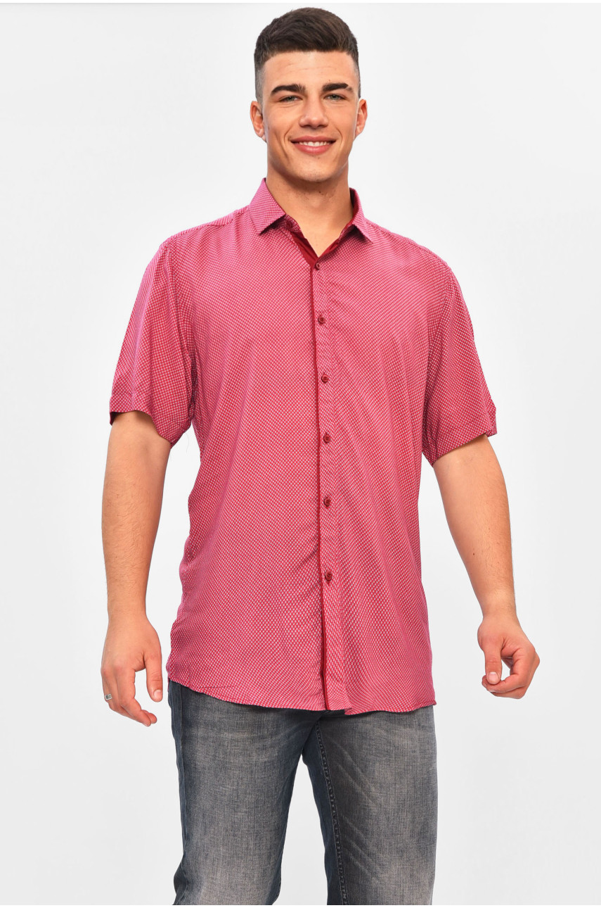 Рубашка мужская бордового цвета с принтом SDK7256K 201361