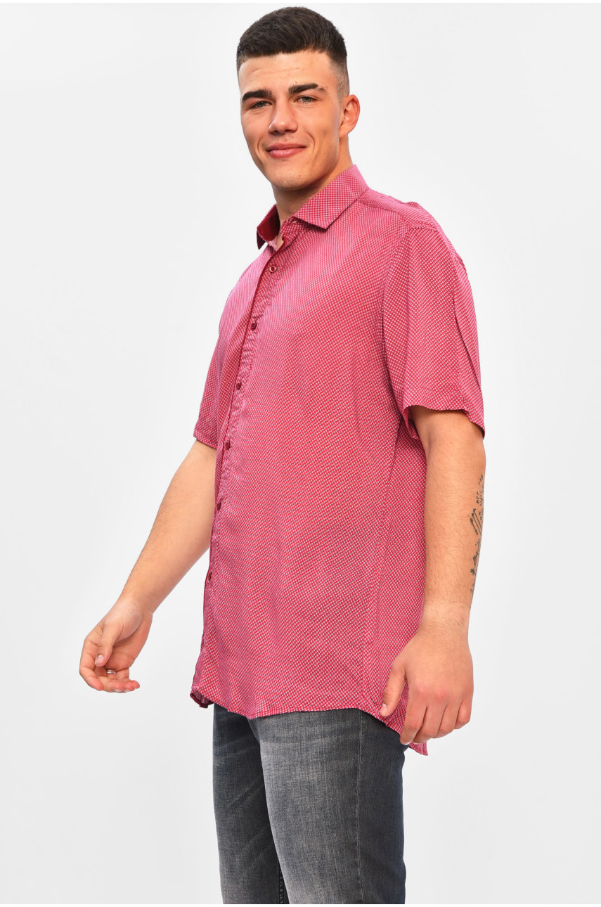 Рубашка мужская бордового цвета с принтом SDK7256K 201361