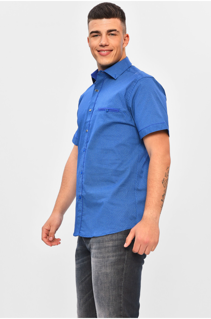 Рубашка мужская однотонная синего цвета SKY2153K 201371