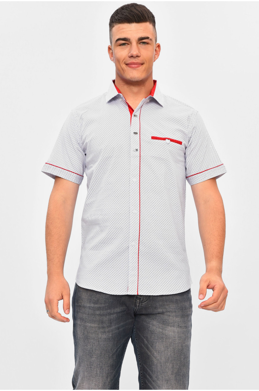 Рубашка мужская белого цвета с принтом SKY1637K 201372