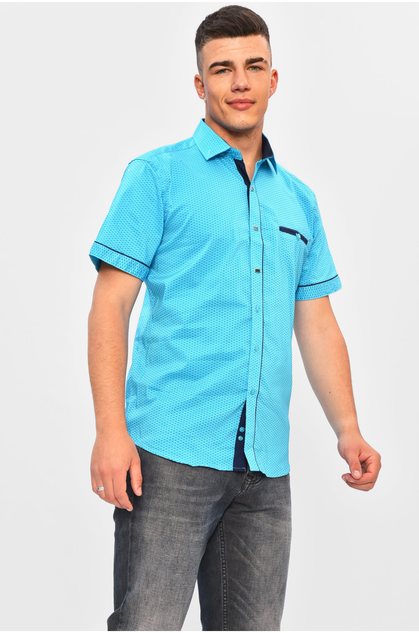 Рубашка мужская голубого цвета с принтом SKY2550K 201375