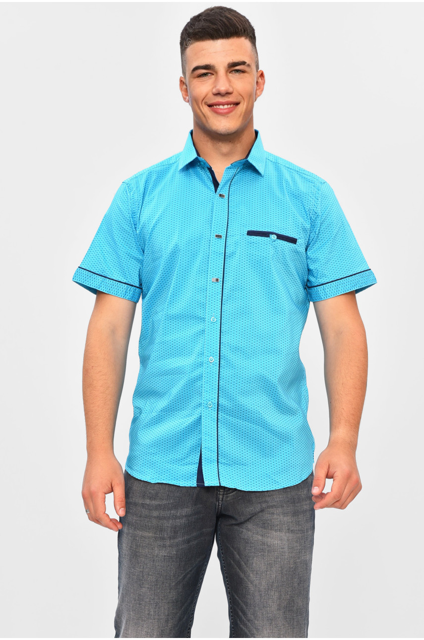 Рубашка мужская голубого цвета с принтом SKY2550K 201375