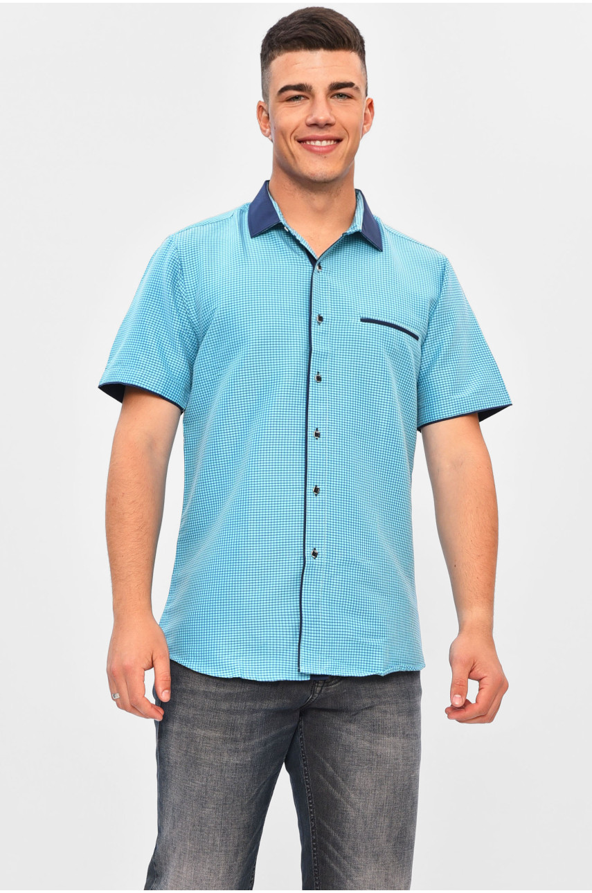Рубашка мужская голубого цвета с принтом SKY1736K 201376