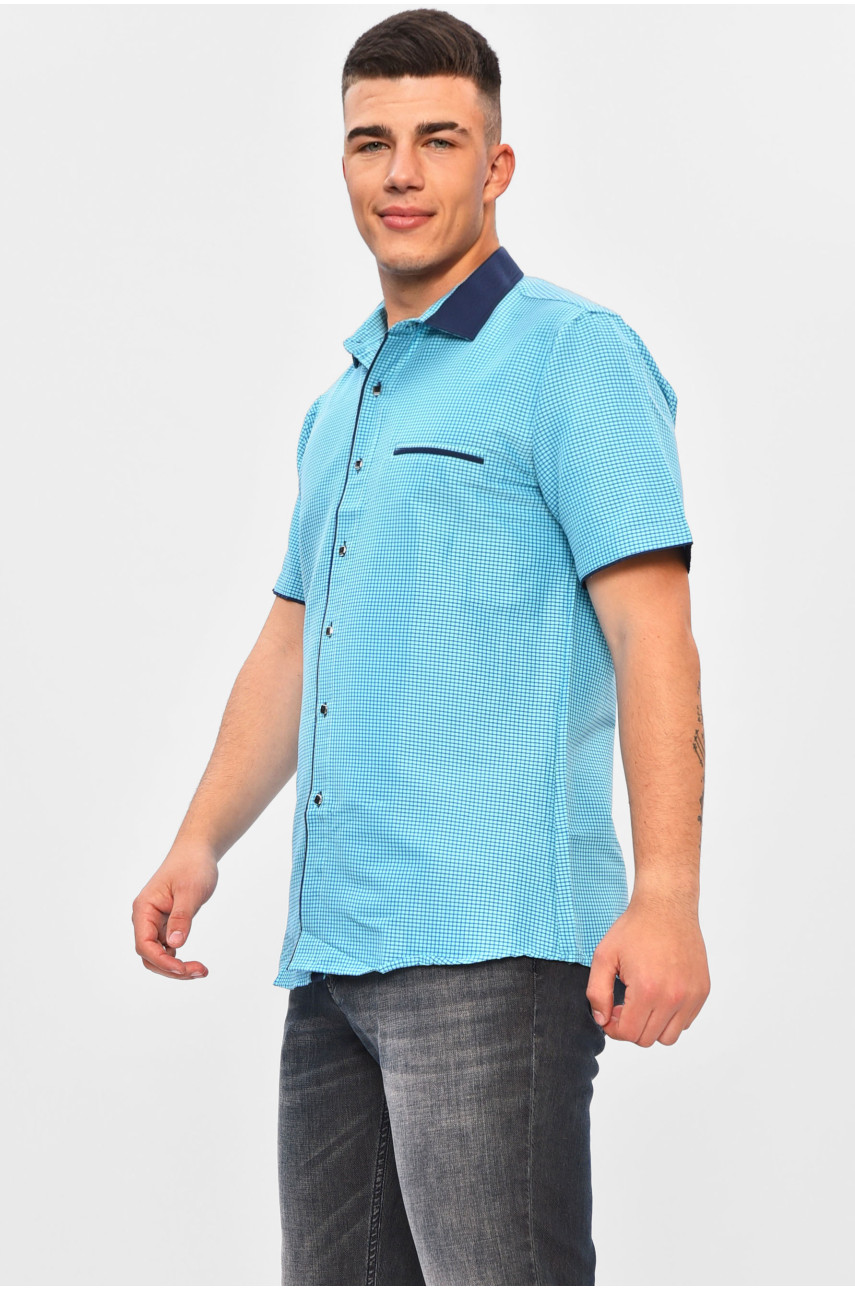 Рубашка мужская голубого цвета с принтом SKY1736K 201376