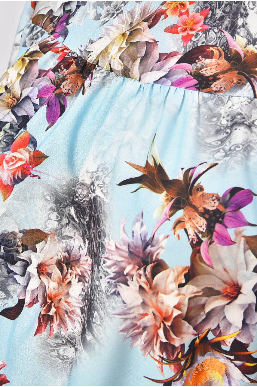 Блуза женская ботальная голубого цвета 201377 Блуза женская ботальная голубого цвета 201377