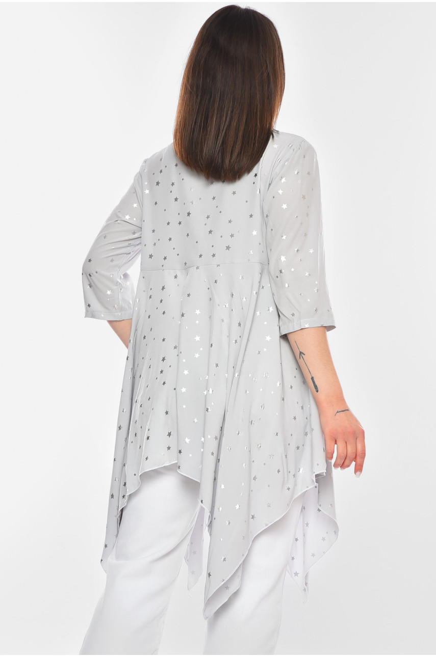 Блуза жіноча напівбатальна світло-сірого кольору 7109 201392