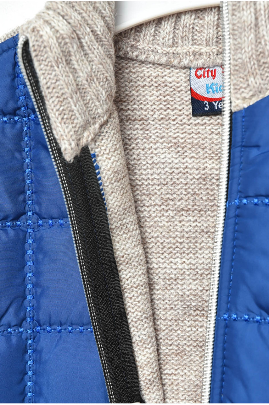 Кофта дитяча для хлопчика бежево-синього кольору 2585 201400