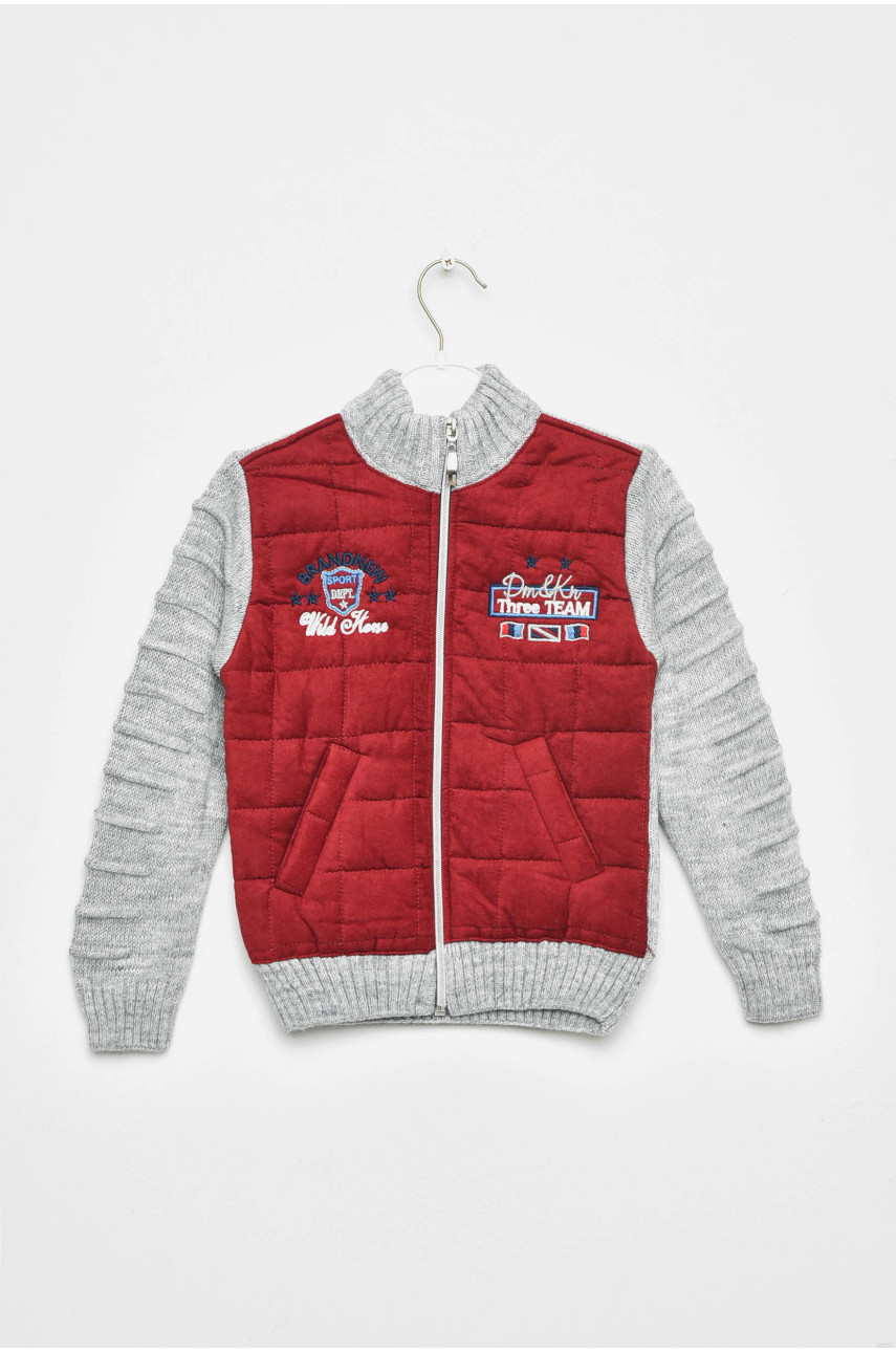 Кофта дитяча для хлопчика сіро-бордового кольору 2587 201410