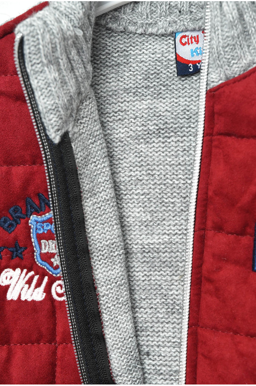 Кофта дитяча для хлопчика сіро-бордового кольору 2587 201410