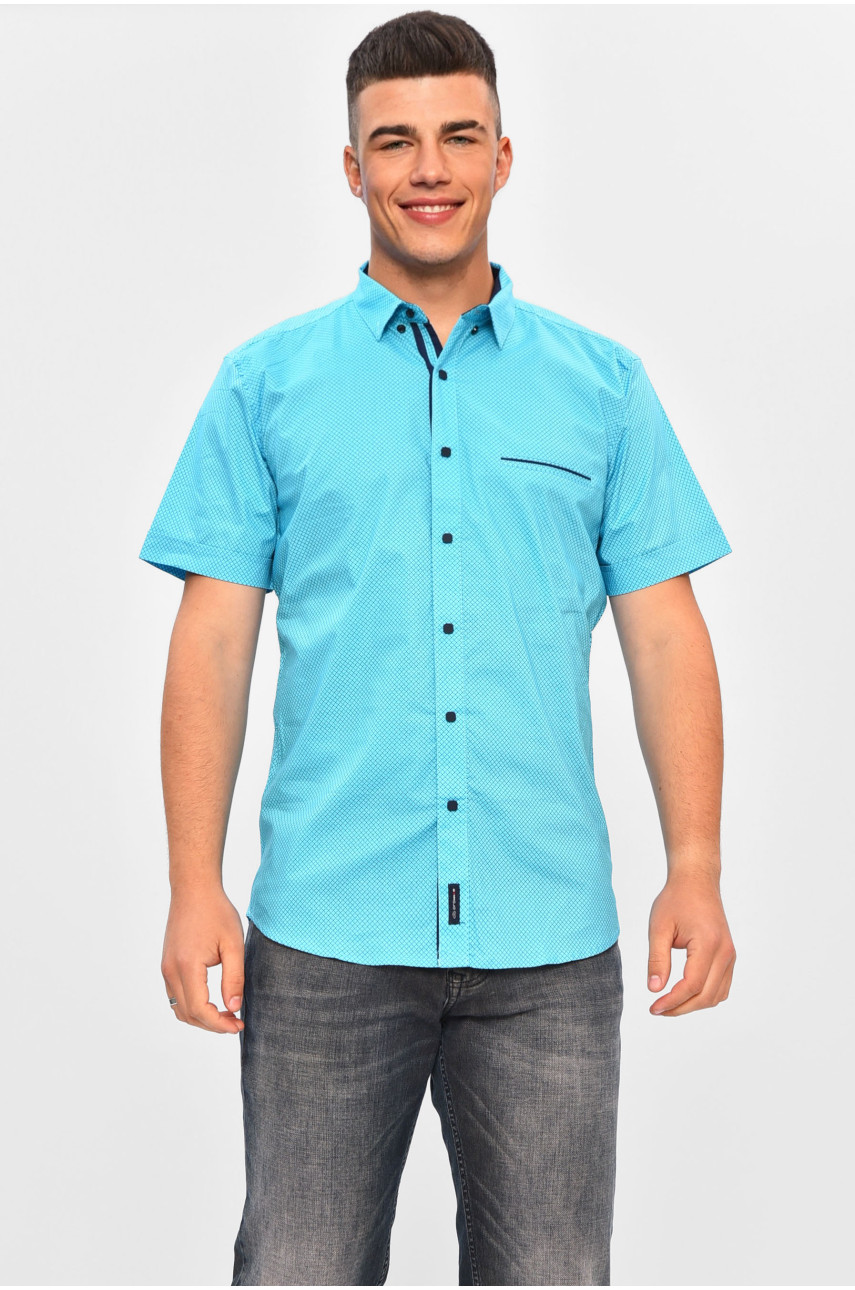 Рубашка мужская голубого цвета с принтом SKY1718K 201440