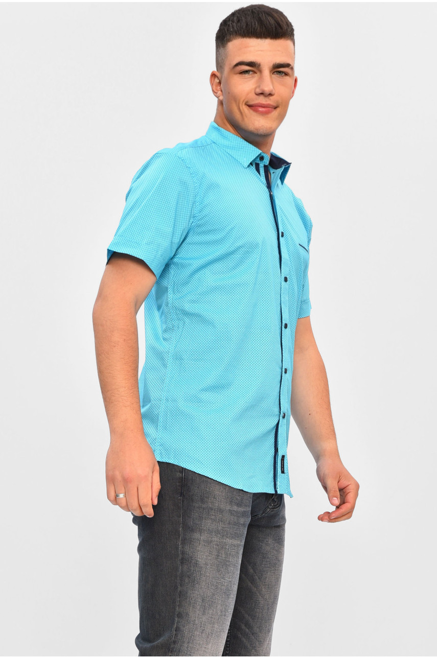 Рубашка мужская голубого цвета с принтом SKY1718K 201440