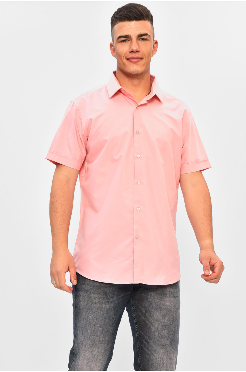 Рубашка мужская однотонная светло-розового цвета SKY2827K 201443