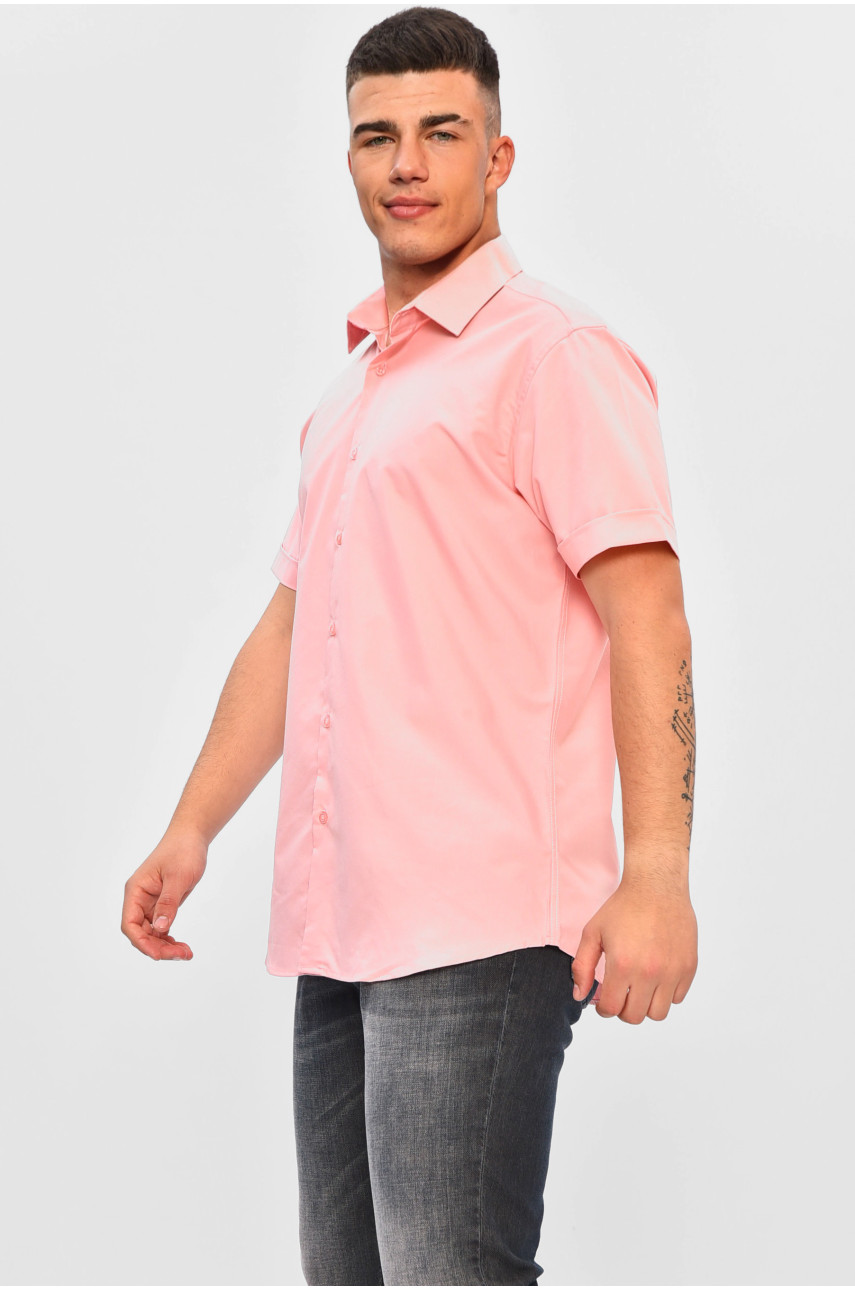 Рубашка мужская однотонная светло-розового цвета SKY2827K 201443