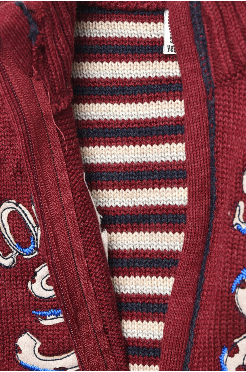 Кофта десткая для мальчика бордового цвета 421 201448