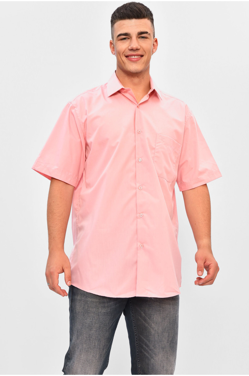 Рубашка мужская батальная пудрового цвета 7759 201453