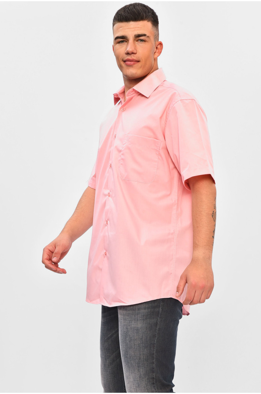 Рубашка мужская батальная пудрового цвета 7759 201453