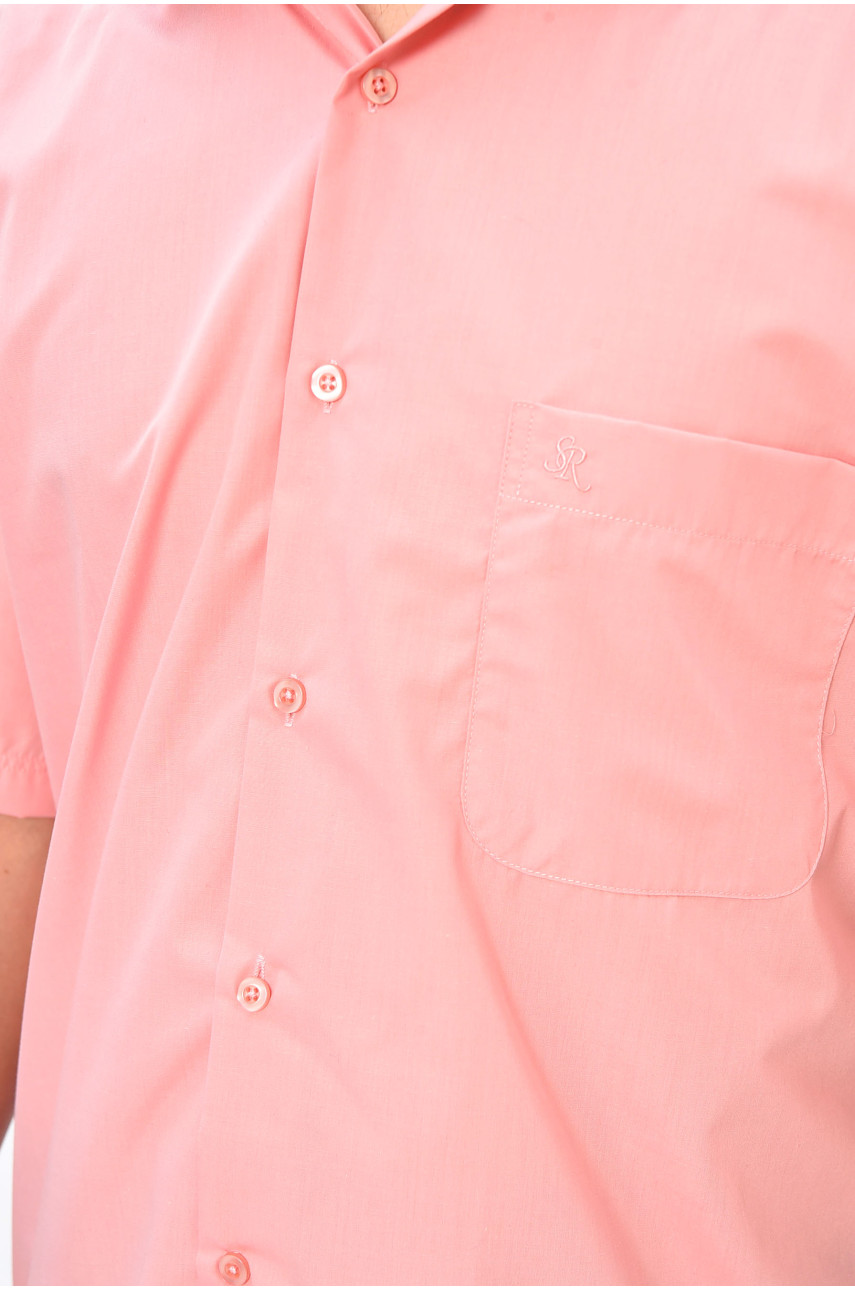 Рубашка мужская батальная пудрового цвета 7759 201453