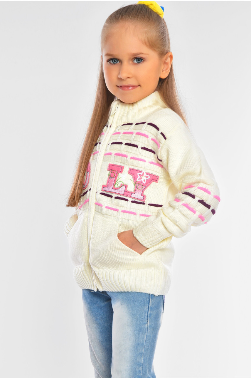 Кофта дитяча для дівчинки молочного кольору асорти 201458