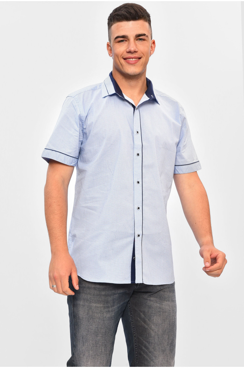 Сорочка чоловіча блакитного кольору з принтом 2148 201460 Сорочка чоловіча блакитного кольору з принтом 2148 201460