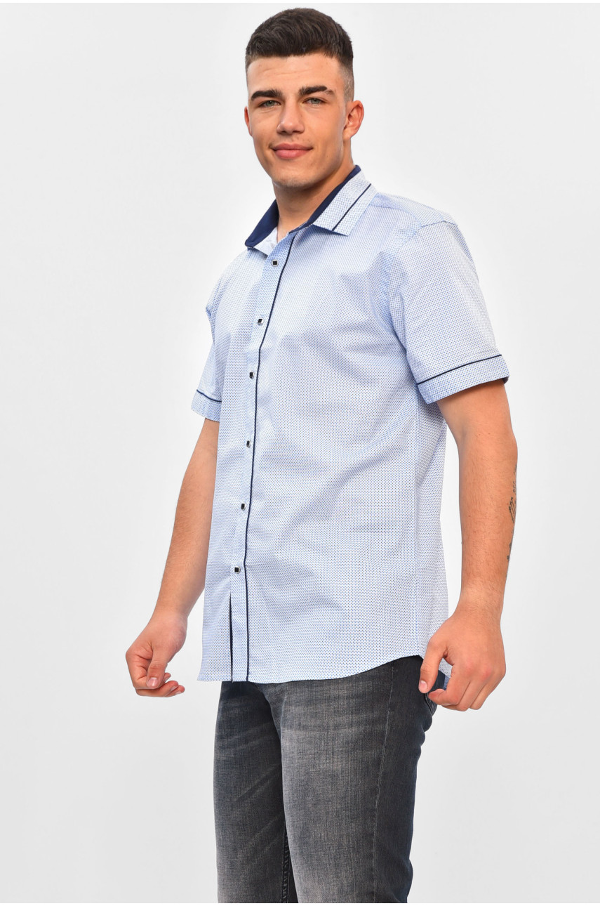 Сорочка чоловіча блакитного кольору з принтом 2148 201460 Сорочка чоловіча блакитного кольору з принтом 2148 201460