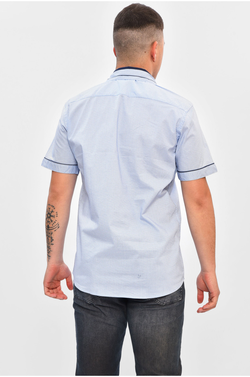 Сорочка чоловіча блакитного кольору з принтом 2148 201460 Сорочка чоловіча блакитного кольору з принтом 2148 201460
