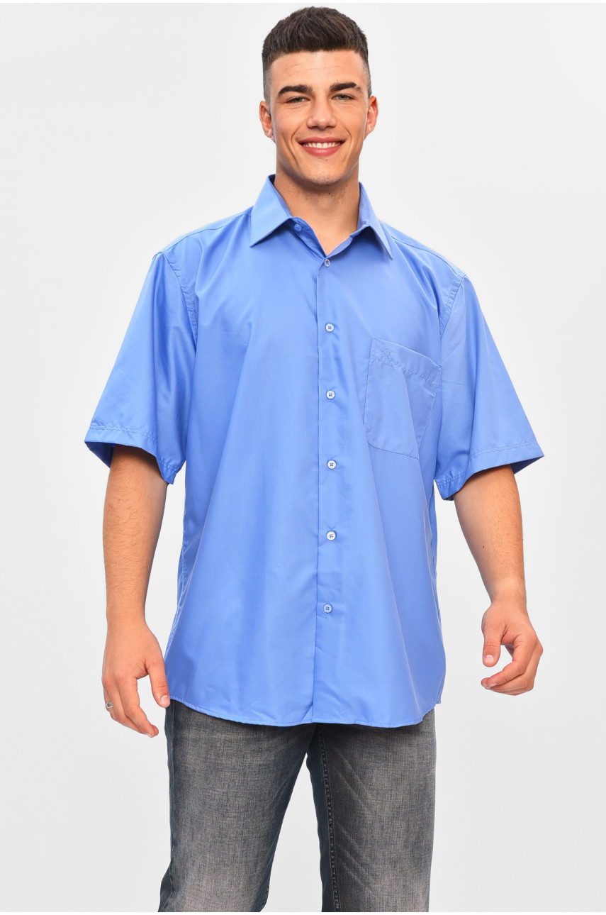 Сорочка чоловіча батальна темно-синього кольору 5947 201462 Сорочка чоловіча батальна темно-синього кольору 5947 201462