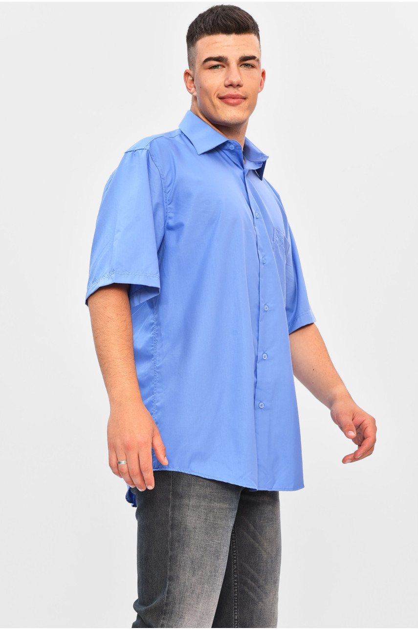 Сорочка чоловіча батальна темно-синього кольору 5947 201462 Сорочка чоловіча батальна темно-синього кольору 5947 201462
