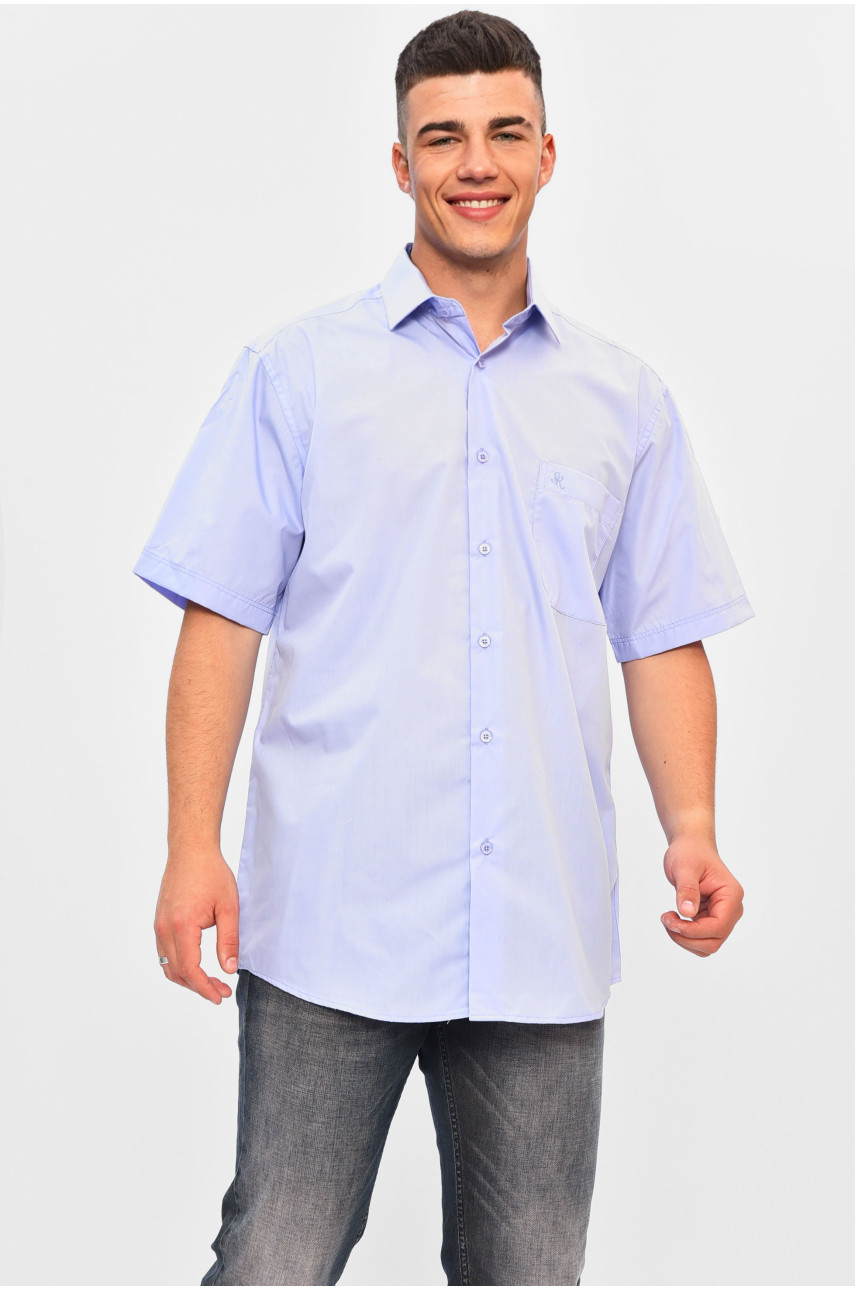 Сорочка чоловіча однотонна бузкового кольору 7433 201465 Сорочка чоловіча однотонна бузкового кольору 7433 201465