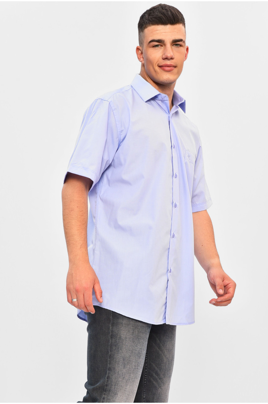 Сорочка чоловіча однотонна бузкового кольору 7433 201465 Сорочка чоловіча однотонна бузкового кольору 7433 201465