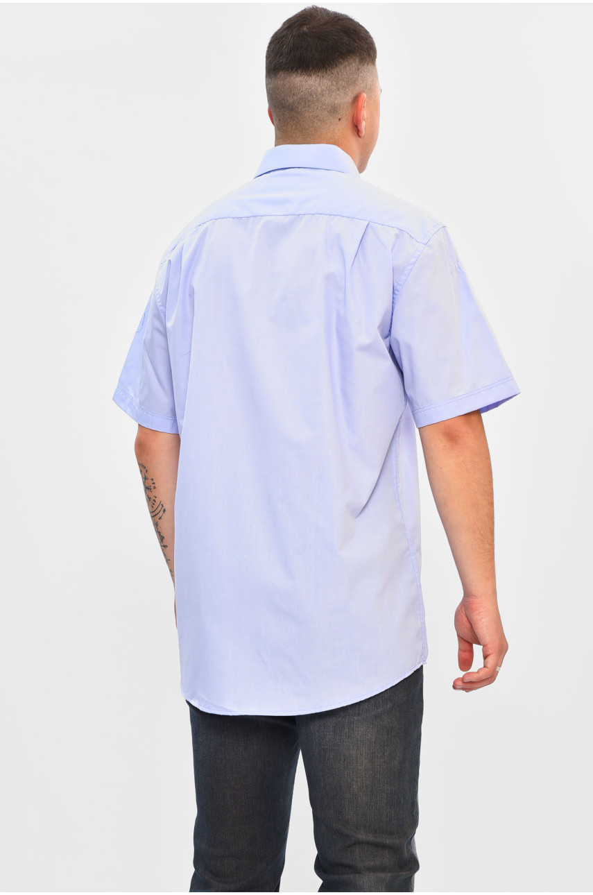 Сорочка чоловіча однотонна бузкового кольору 7433 201465 Сорочка чоловіча однотонна бузкового кольору 7433 201465