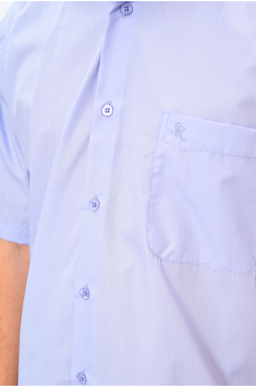 Сорочка чоловіча однотонна бузкового кольору 7433 201465 Сорочка чоловіча однотонна бузкового кольору 7433 201465