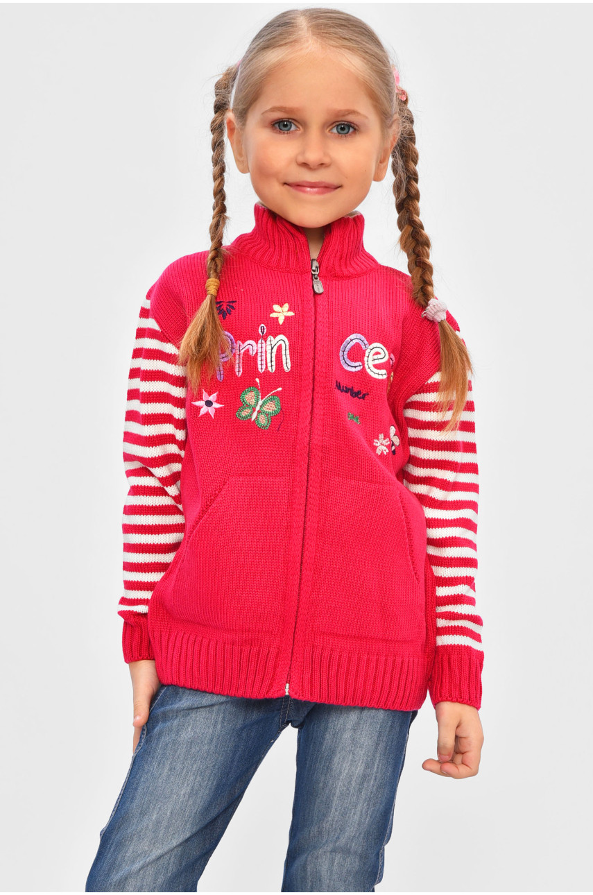 Кофта десткая для девочки темно-розового цвета 703 201466 Кофта десткая для девочки темно-розового цвета 703 201466