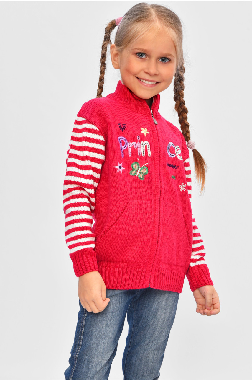 Кофта десткая для девочки темно-розового цвета 703 201466 Кофта десткая для девочки темно-розового цвета 703 201466
