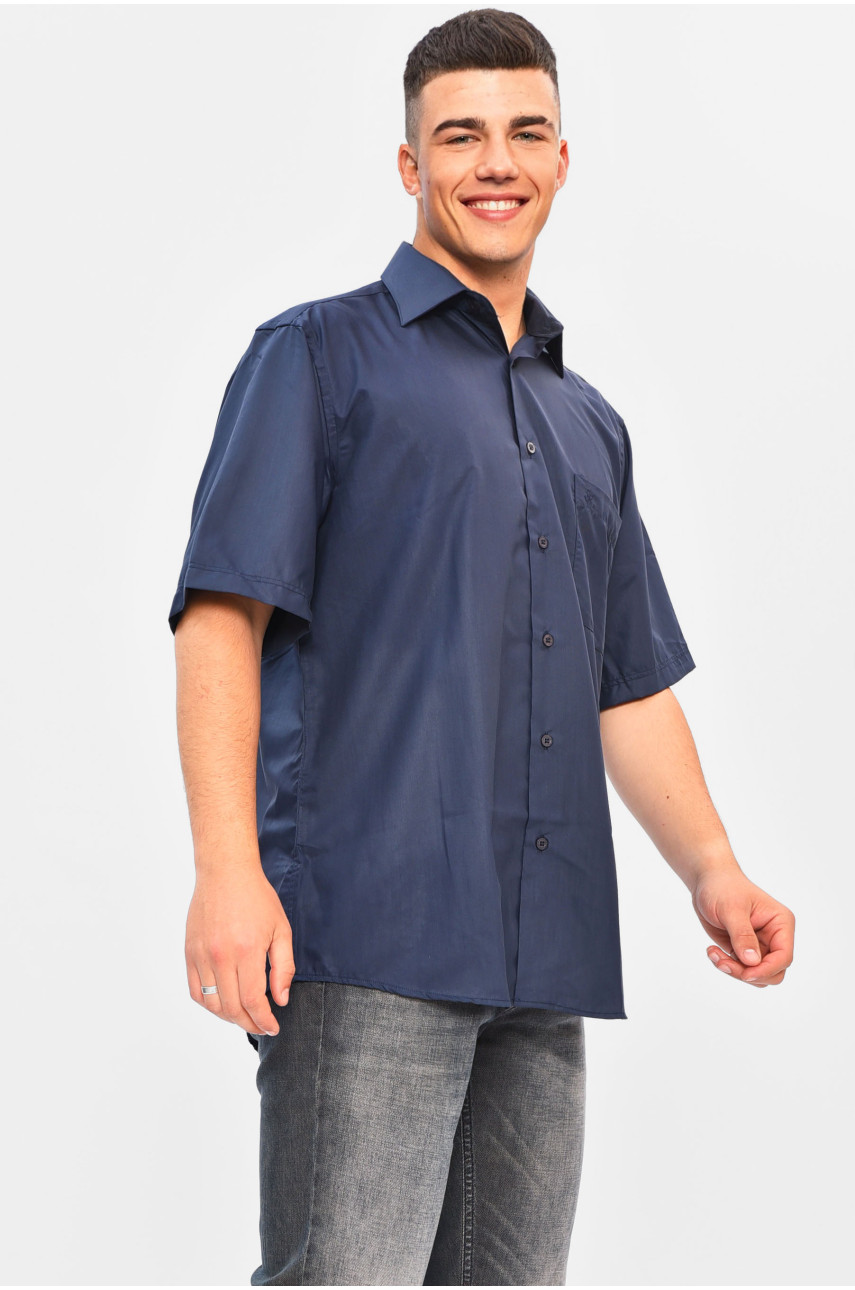Сорочка чоловіча батальна темно-синього кольору 5948 201487 Сорочка чоловіча батальна темно-синього кольору 5948 201487