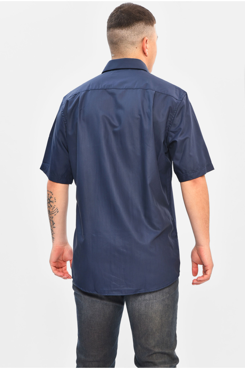 Сорочка чоловіча батальна темно-синього кольору 5948 201487 Сорочка чоловіча батальна темно-синього кольору 5948 201487