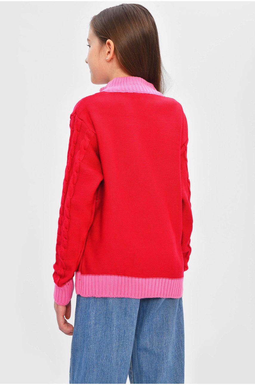 Кофта десткая для девочки красного цвета 735 201492 Кофта десткая для девочки красного цвета 735 201492