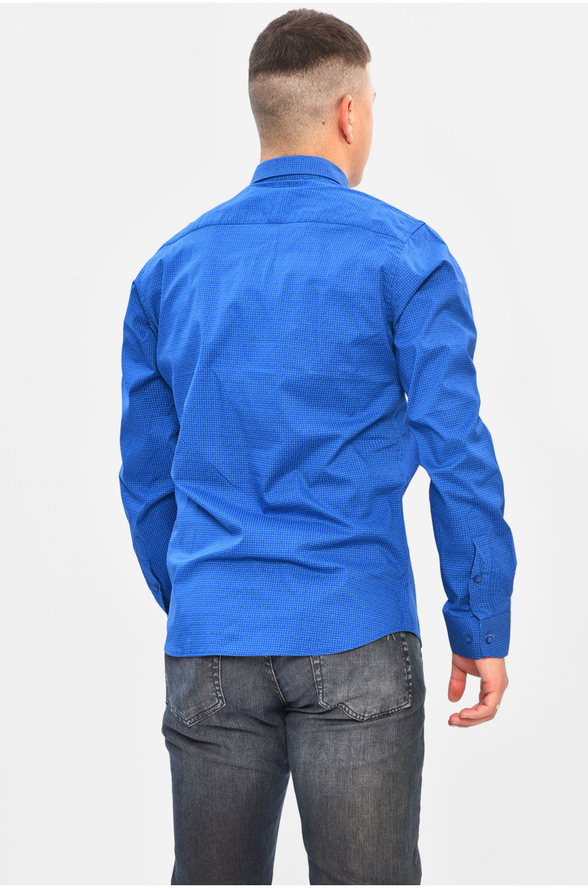 Сорочка чоловіча темно-синього кольору з принтом 1470 201495