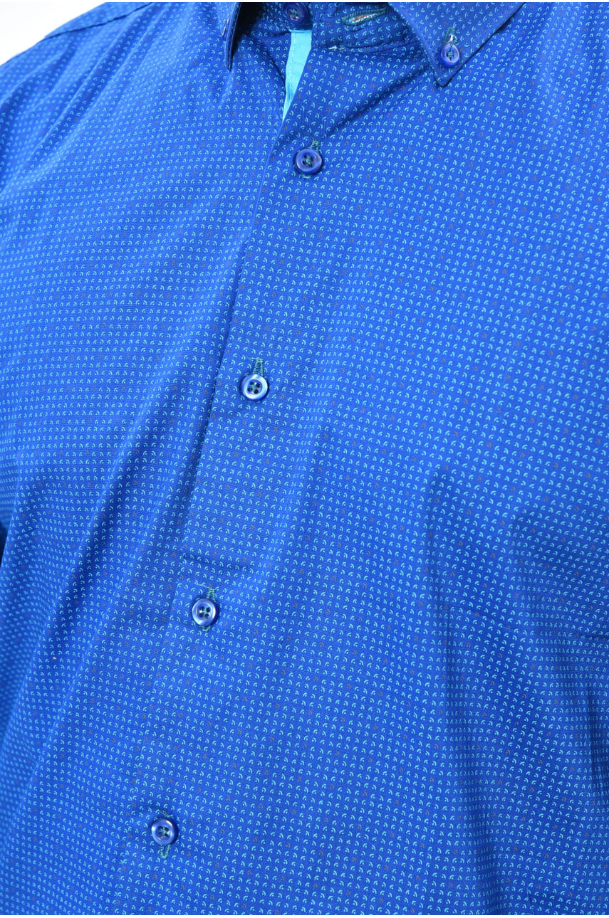 Сорочка чоловіча темно-синього кольору з принтом 1470 201495