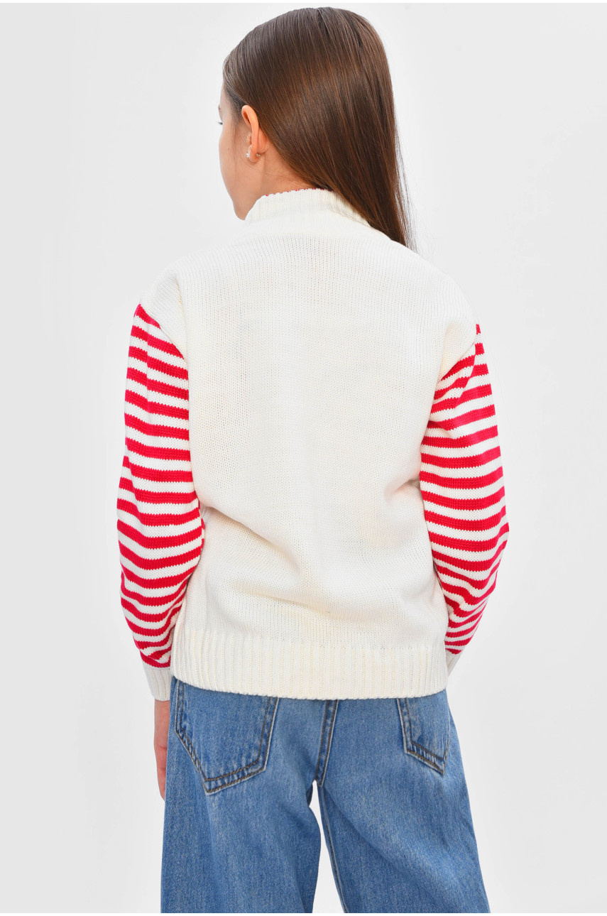 Кофта дитяча для дівчинки молочного кольору 703 201500 Кофта дитяча для дівчинки молочного кольору 703 201500