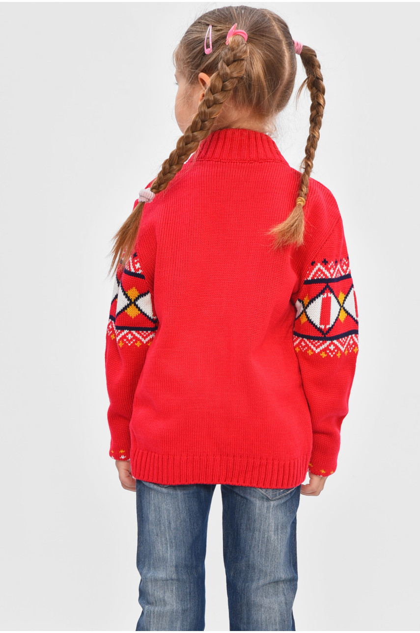 Кофта десткая для девочки красного цвета 209-4 201501