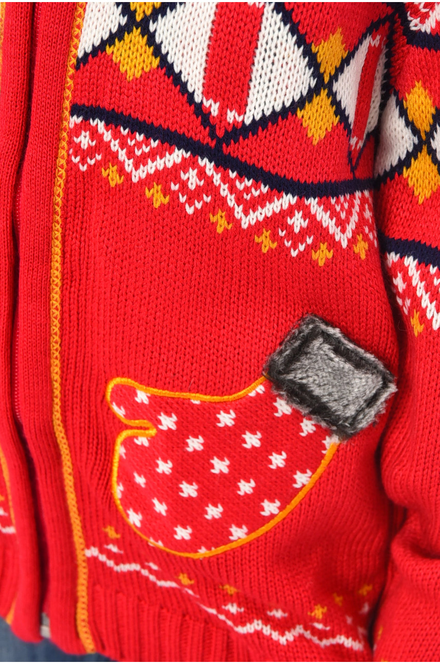 Кофта десткая для девочки красного цвета 209-4 201501