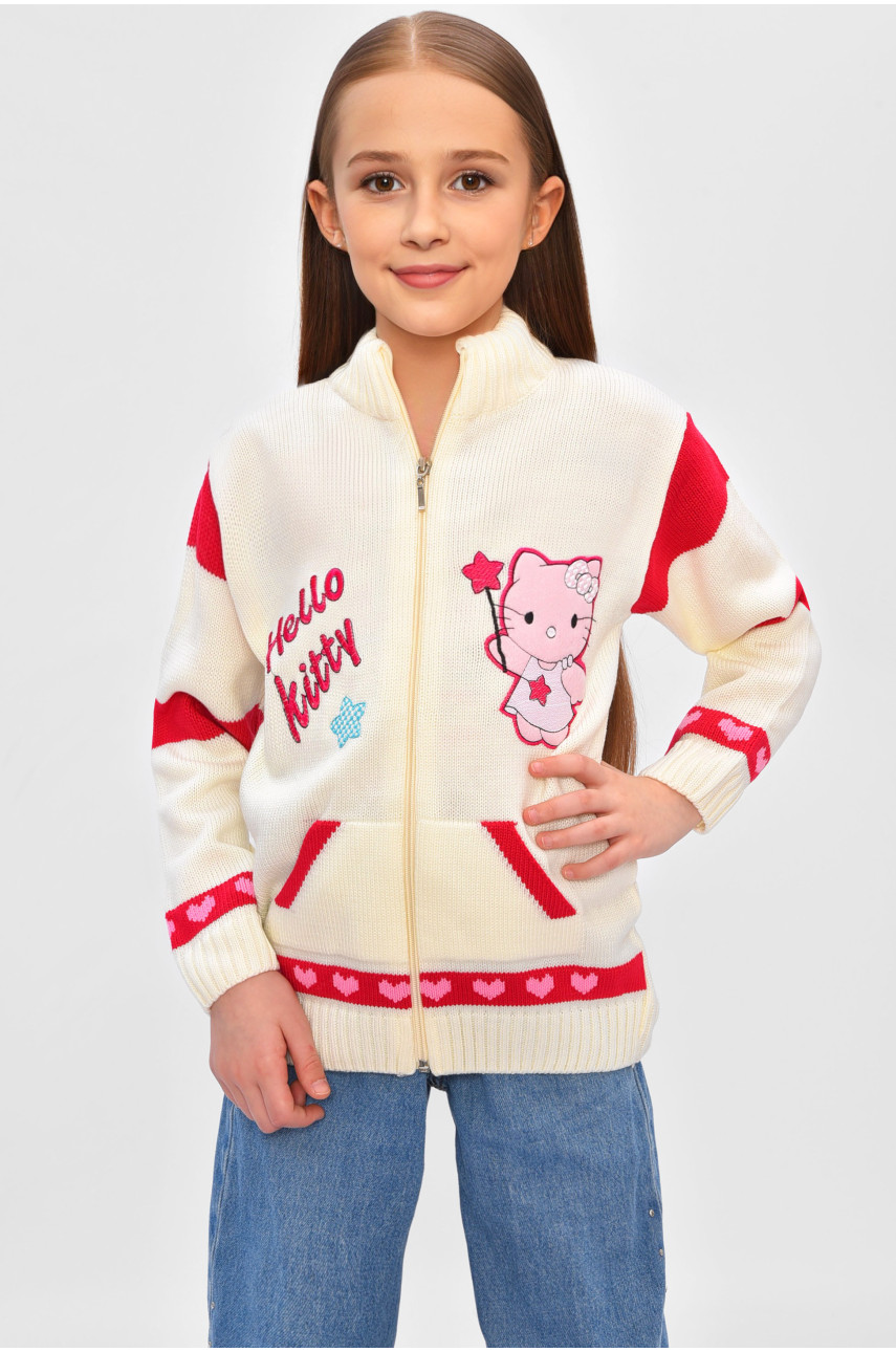 Кофта дитяча для дівчинки молочного кольору асорти 201503 Кофта дитяча для дівчинки молочного кольору асорти 201503