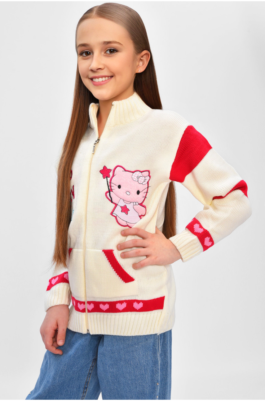 Кофта дитяча для дівчинки молочного кольору асорти 201503 Кофта дитяча для дівчинки молочного кольору асорти 201503