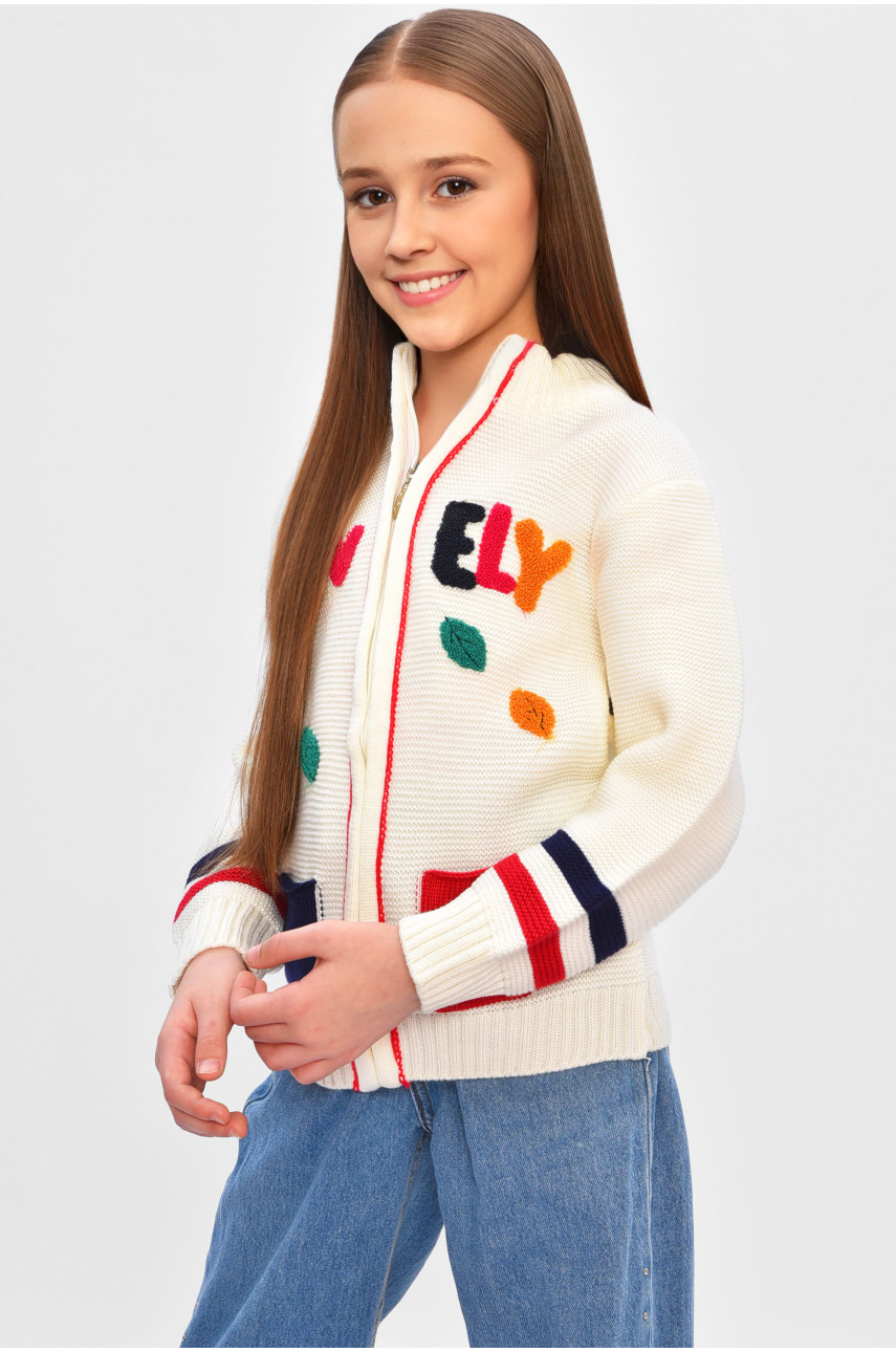 Кофта дитяча для дівчинки молочного кольору 305 201509