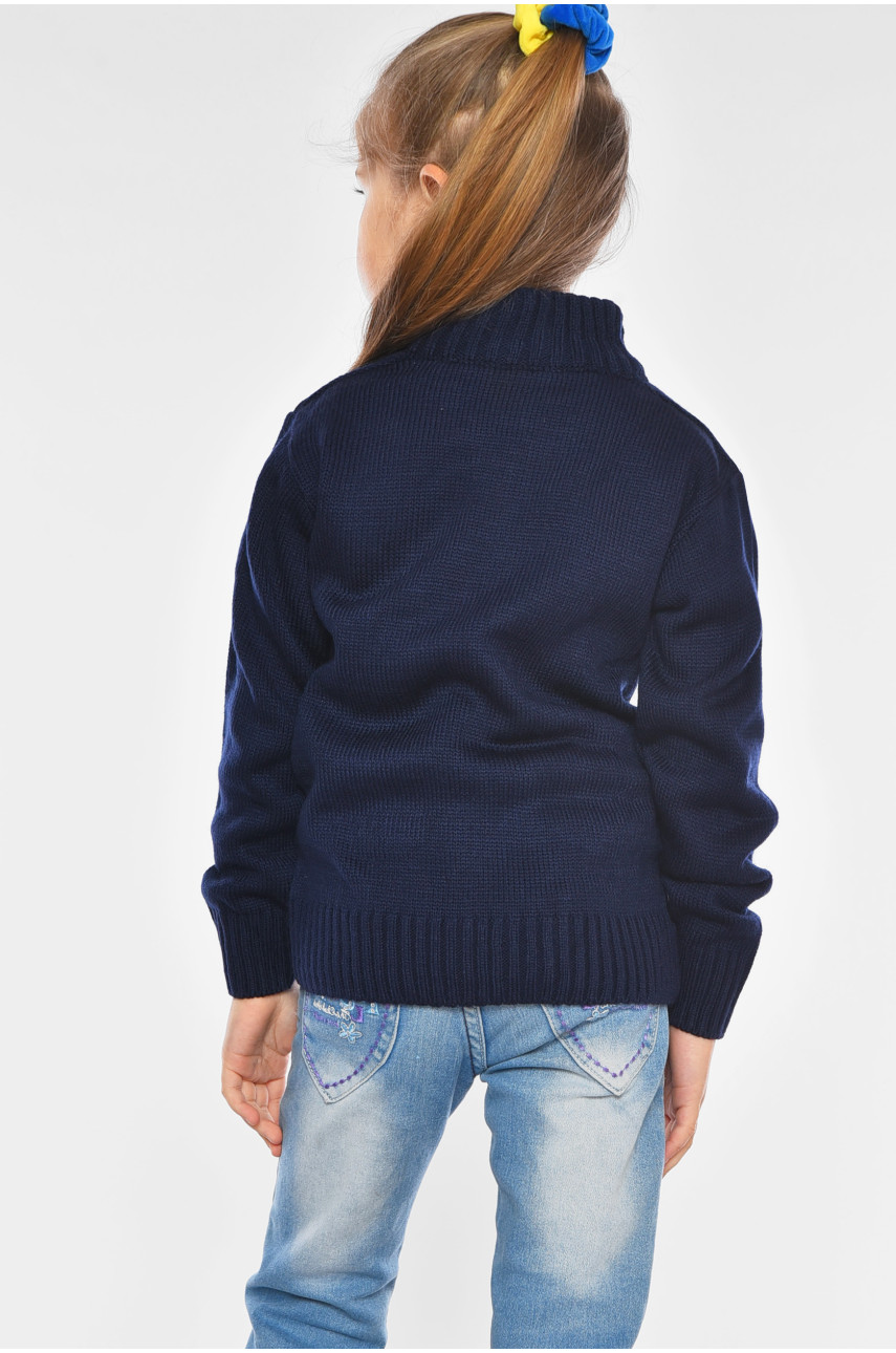 Кофта десткая для девочки темно-синего цвета 104 201512 Кофта десткая для девочки темно-синего цвета 104 201512