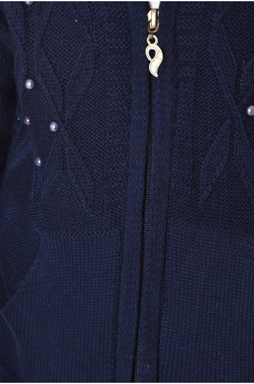 Кофта десткая для девочки темно-синего цвета 104 201512 Кофта десткая для девочки темно-синего цвета 104 201512