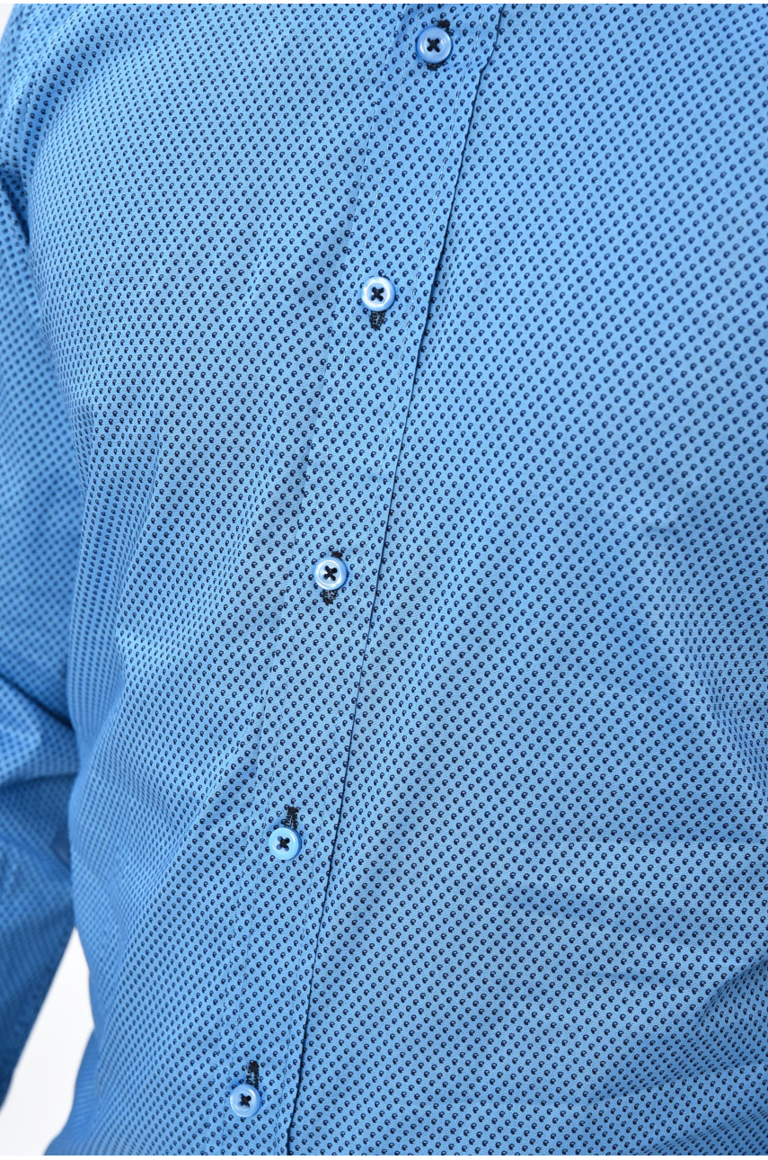 Рубашка мужская однотонная голубого цвета 2361 201534 Рубашка мужская однотонная голубого цвета 2361 201534