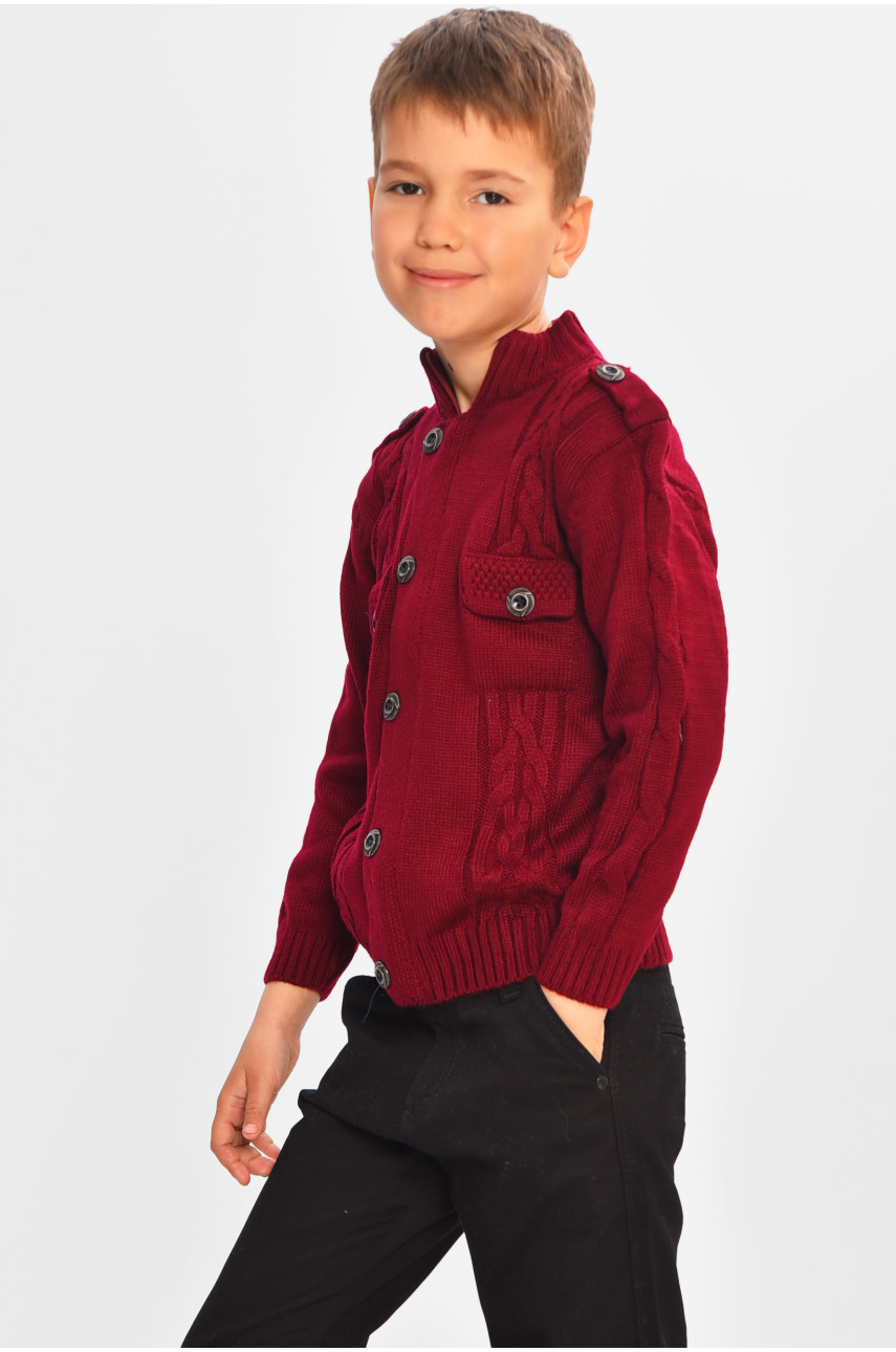Кофта дитяча для хлопчика бордового кольору 201541